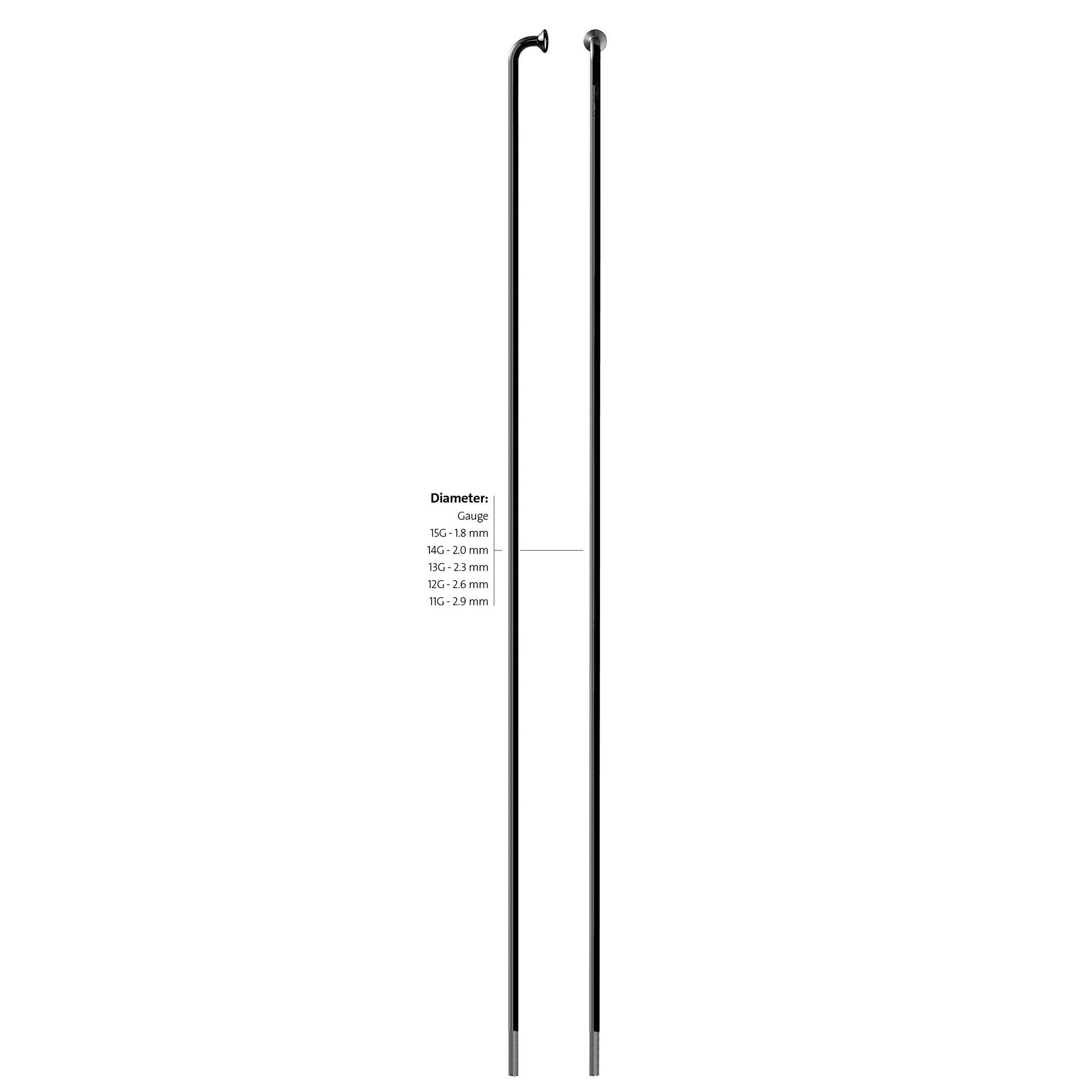 Sapim - spaak 13-262 leader rvs zwart zonder nippel (100st)