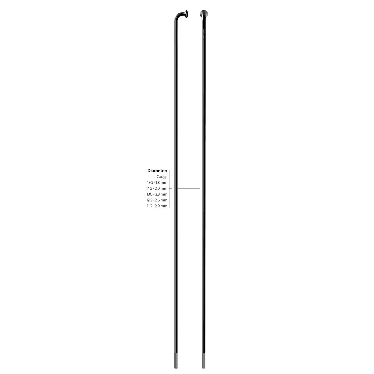 Sapim - spaak 13-274 leader rvs zwart zonder nippel (100st)