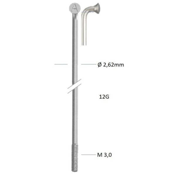 Alpina - spaak zink 12-180 zonder nippel (144st)