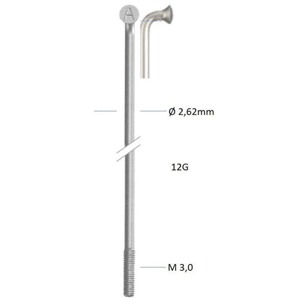 Alpina - spaak zink 12-308 zonder nippel zilver (144st)