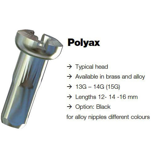 Sapim - spaaknippel 14 polyax xl 16mm messing zilver (500st)
