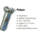 Sapim - spaaknippel 14 polyax 14mm geel aluminium (100st)