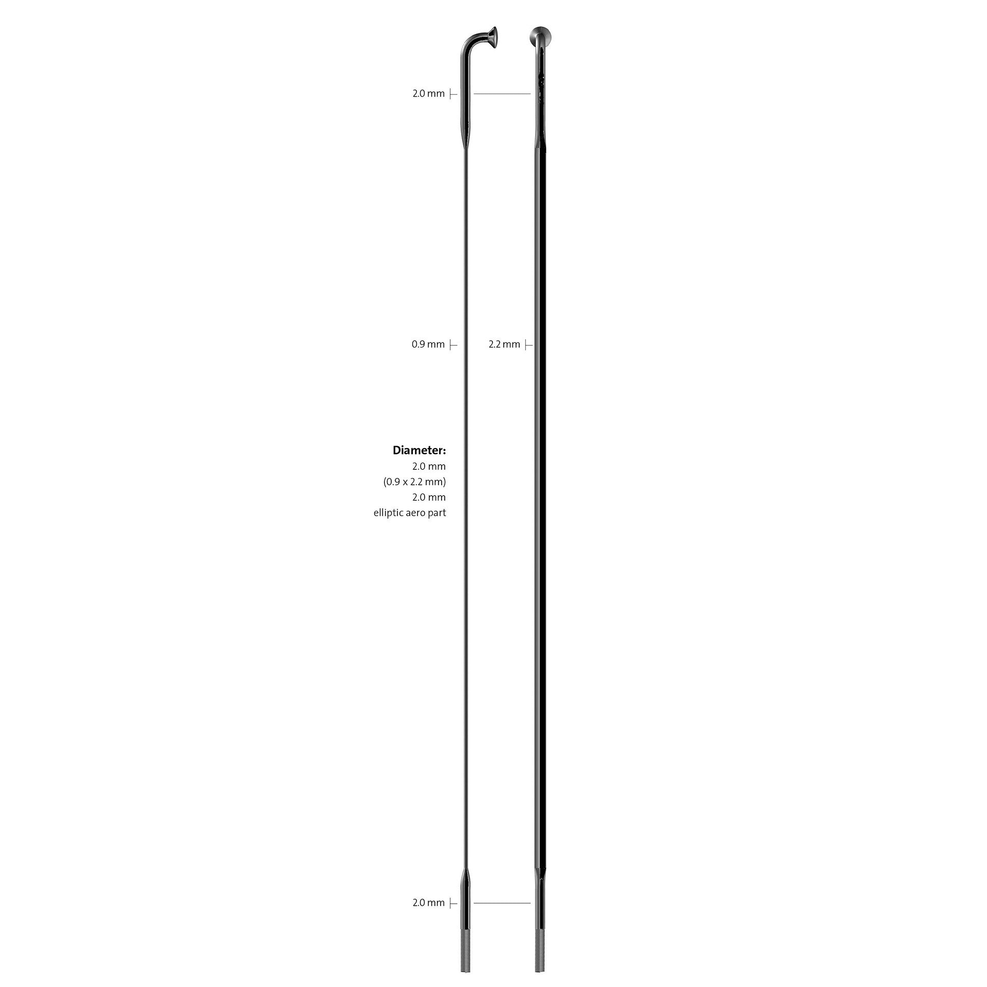 Sapim - spaak 14-246 cx-ray plat zwart zonder nippel (100st)