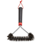 Weber driezijdige reinigingsborstel grillreinigingsborstel (zwart rood, 30 cm)