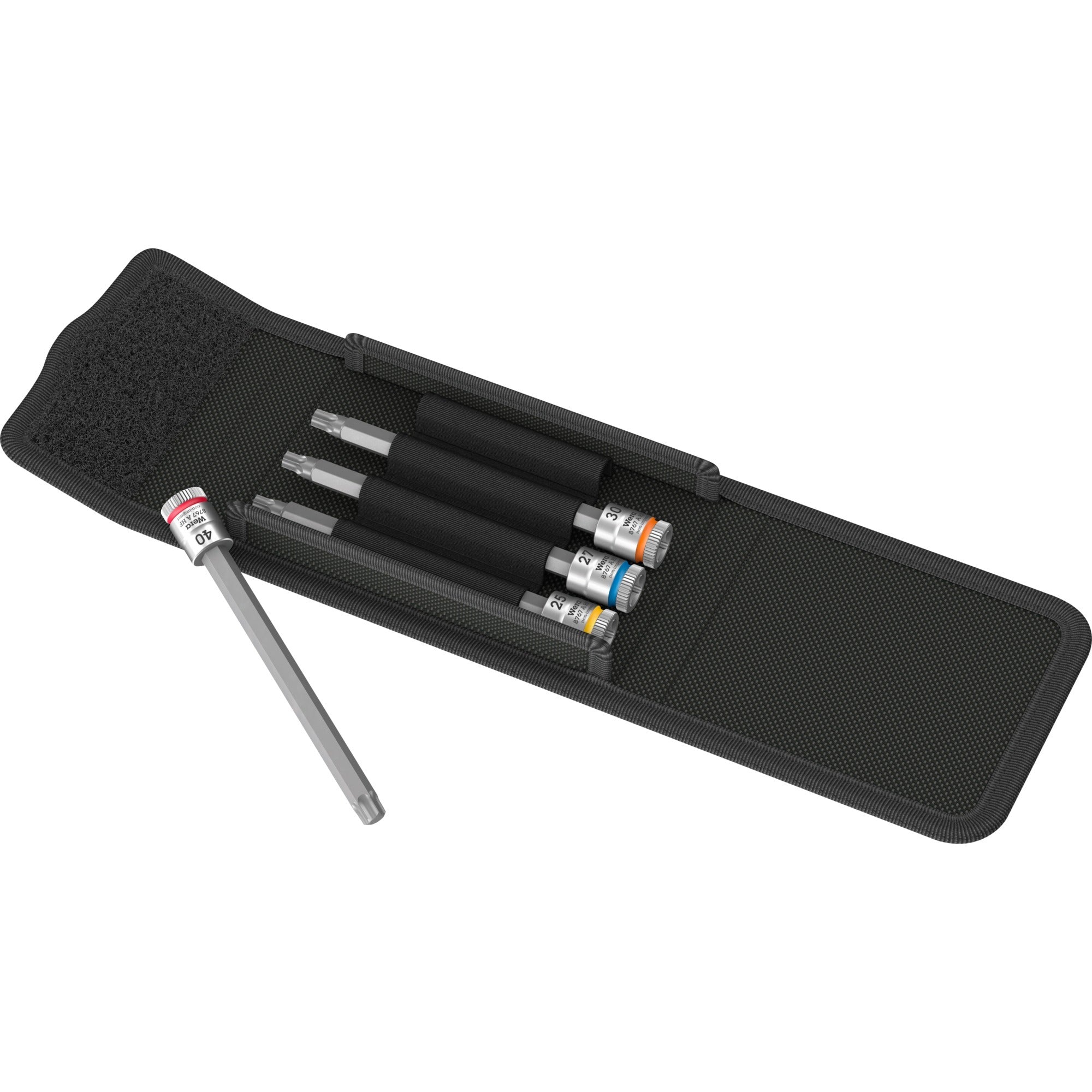 Wera 8767 a torx® hf 1 zyklop bitdoppen set torx dopsleutel (zwart zilver, 4-delig, met vasthoudfunctie, 1 4 -aandrijving)