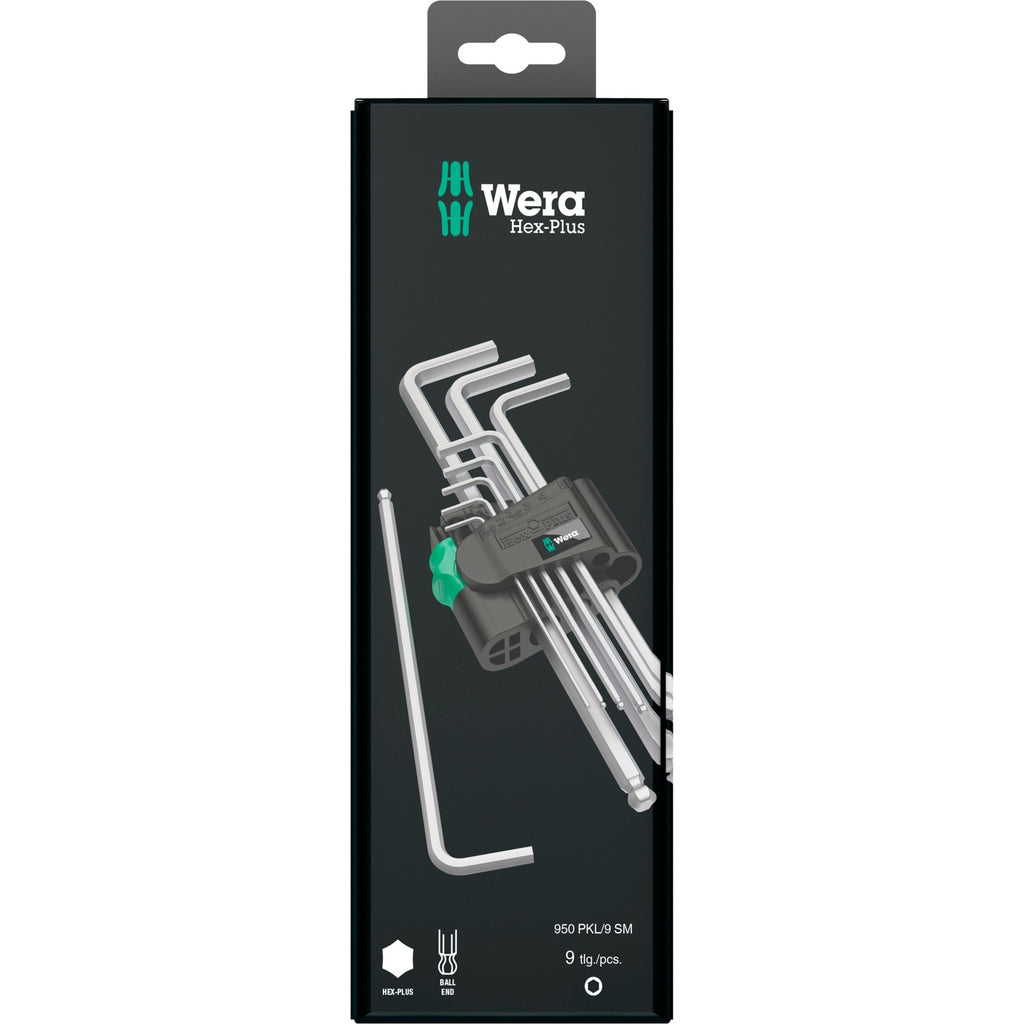 Wera 950 9 hex-plus 1 sb stiftsleutelset, metrisch, verchroomd (9-delig)