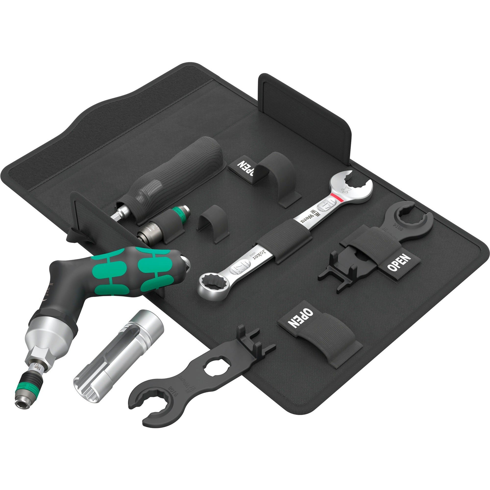 Wera 9524 zonnepaneel-montage-gereedschapssset 1 gereedschapsset (zwart groen, 7‑delig)