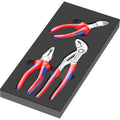 Wera 9780 schuimrubberen inzetstuk met knipex tangen set 1, 3‑delig tangenset (zwart grijs, in schuiminzet voor werkplaatswagen)