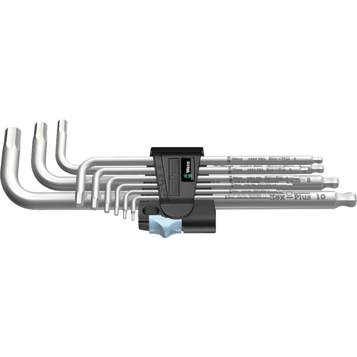 Wera inbussleutelset 3950 9 hex-plus stainless 1 (roestvrij staal, 9-delig, 1.5mm tot 10mm)