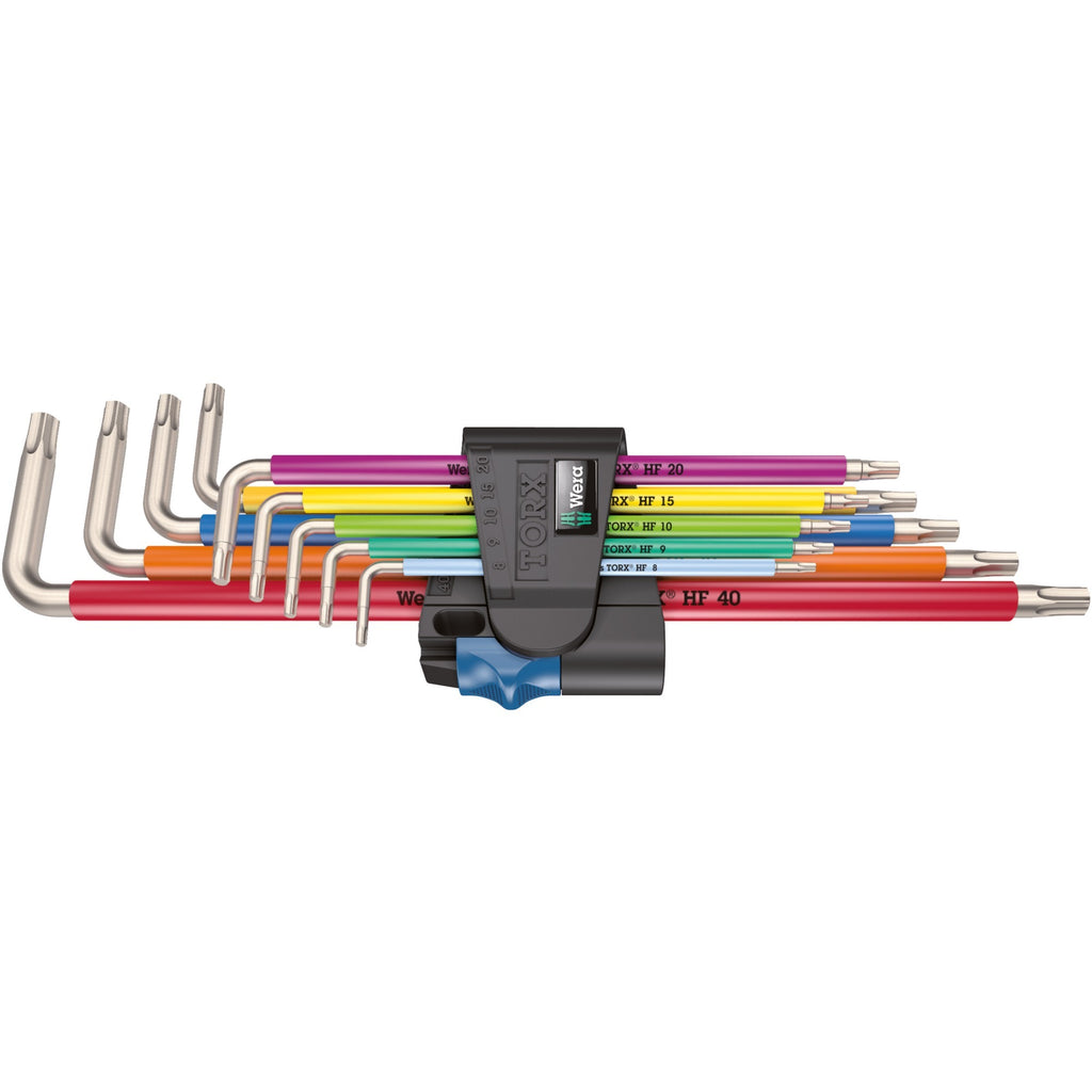 Wera 3967 9 tx sxl multicolour hf stainless 1 stiftsleutelset met vasthoudfunctie, rvs - 9-delig - 05022689001