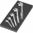 Wera zelfaanpassende steeksleutel 6004 joker set 1 gereedschapsset (zwart grijs, zelfinstellende steeksleutelset, in schuimrubberen inzet voor werkplaatswagen)