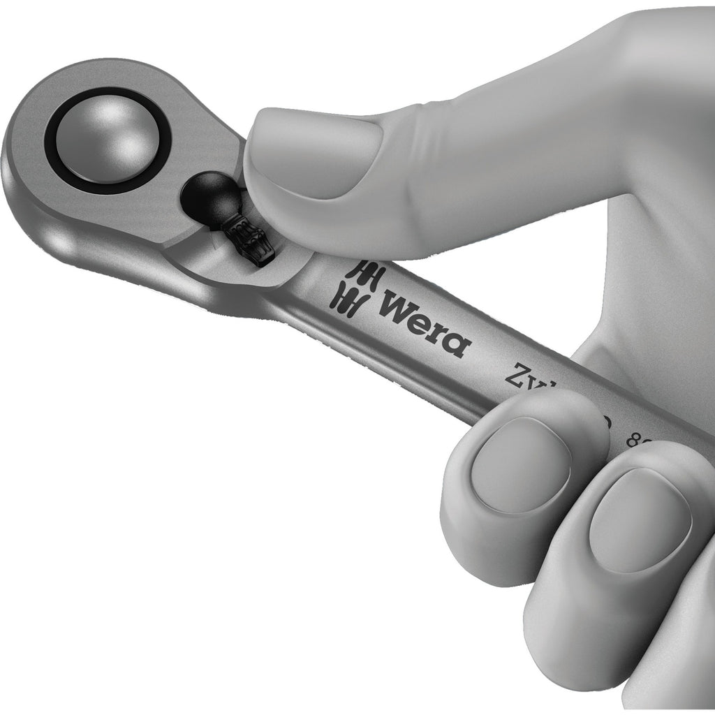 Wera 8000 b zyklop metal ratchet with switch lever and 3 8 drive