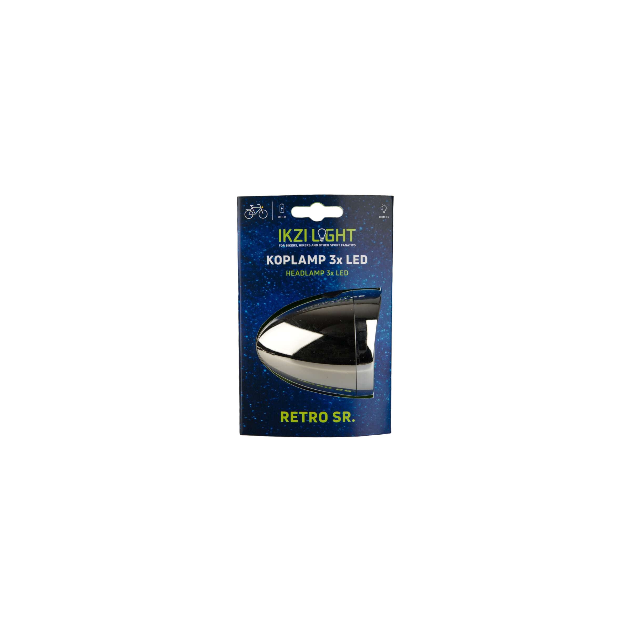 Koplamp Ikzi led retro chroom