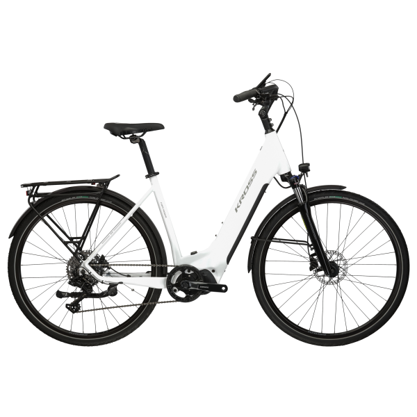 Kross e-trekking bike trans hybrid 5.0 ls - 28 inch - frame l (19 inch) - wit