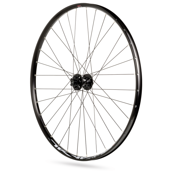 Rodi - Wielset tryp 25 27.5" voorwiel steekas 15x100 en achterwiel snelspanner 9x135 - 6 bouts remschijfbevestiging - 8/9/10/11 speed - zwart