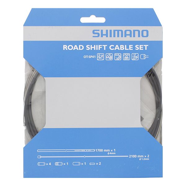 SHIMANO - SHIMANO Versnellingskabelset race rvs - zwart