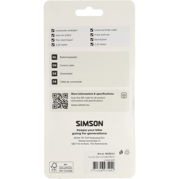 Simson - rem binnenkabel universeel