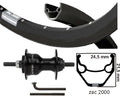 Kgs voorwiel 28 inch (622) zac2000 zwart zilver rollerbrake vaste as