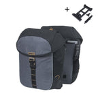 Basil dubbele fietstas miles mik 34 liter 13 x 26 x 35 cm - zwart grijs