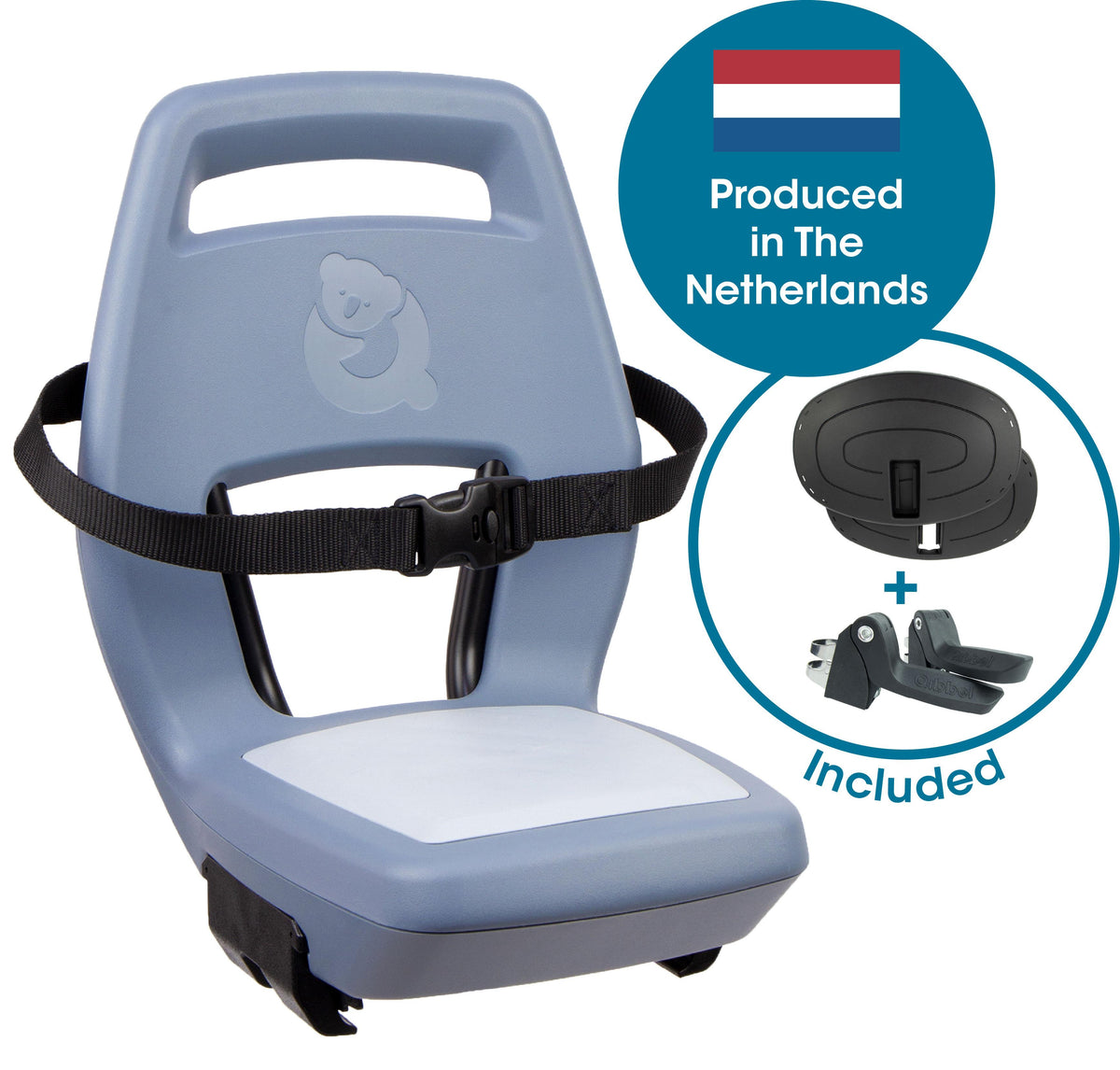 Qibbel achterzitje junior 6+ bagagedrager blauw