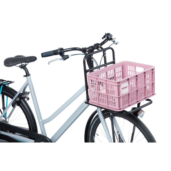 Caisse à vélo Basil S - petite - 17,5 litres - rose