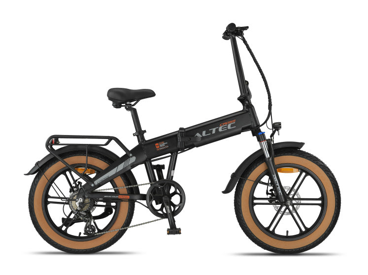 Altec cross fatbike vouwfiets 20 inch 39 cm unisex 7v schijfrem matzwart