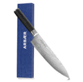 Arbaer koksmes 20 cm japanse damascus print pakka houten handvat