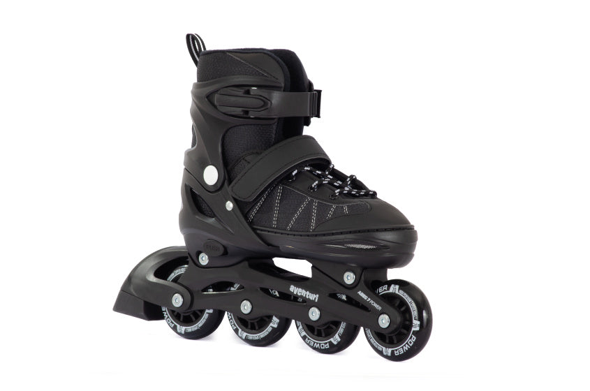 Aventuri verstelbare inline skates semi-softboot zwart maat 30-33 (s)