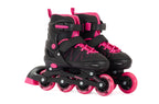 Aventuri verstelbare inline skates semi-softboot zwart roze maat 30-33 (s)