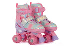 Aventuri verstelbare rolschaatsen met lichtjes roze glitter maat 31-34 (s)