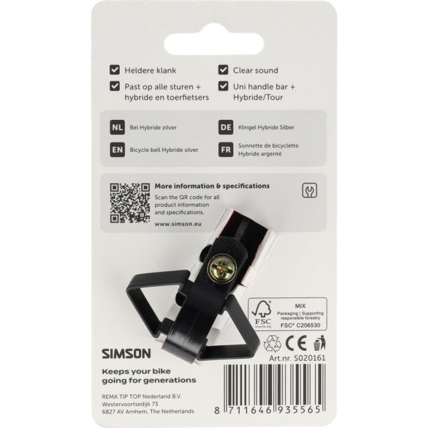 Simson - bel hybride zilver