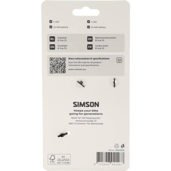 Rema tip top nederland b.v. simson koplamp aurora b-line 5s