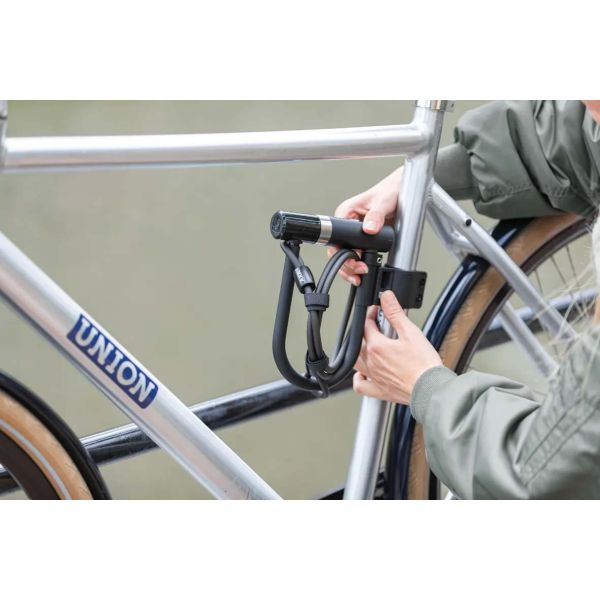 Axa - Beugelslot newton mini pro + cable 100/10 - zwart
