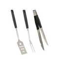 Bbq barbecue gereedschapset 3-delig zwart