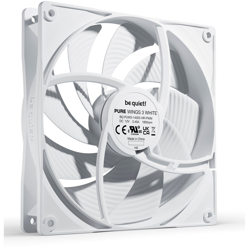 Be quiet! pure wings 3 pwm high-speed case fan (wit, 140 x 140 x 25 mm)