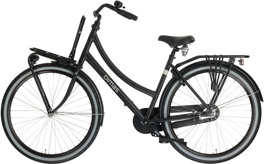 Bimas - Bimas Transporter 1.0 28 inch 50 cm dames terugtraprem matzwart