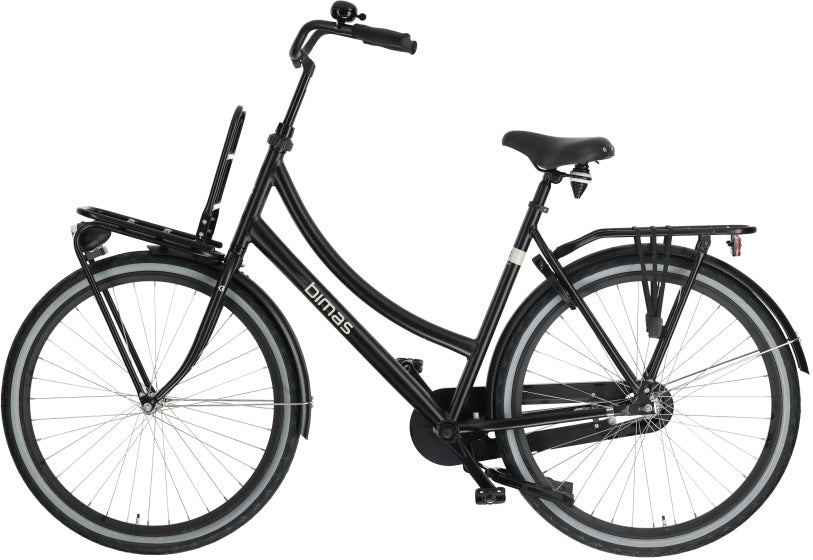 Bimas - Bimas Transporter 1.0 28 inch 57 cm dames terugtraprem matzwart