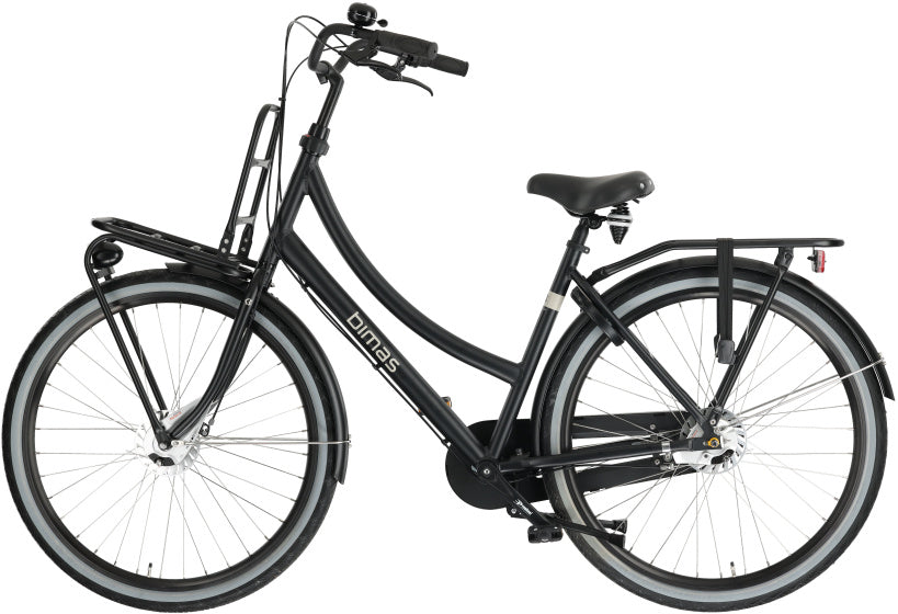Bimas - Bimas Transporter 3.3 28 inch 50 cm dames 3v rollerbrake matzwart