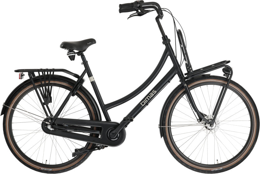 Bimas - Bimas Transporter 3.3 28 inch 57 cm dames 3v rollerbrake matzwart