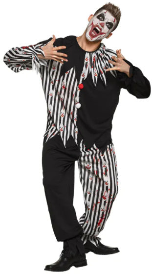 Boland Bloody clown kostuum unisex zwart wit maat 54 56 (XL)