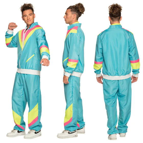 Boland Retro Trainingspak Heren Polyester Blauw maat XXL