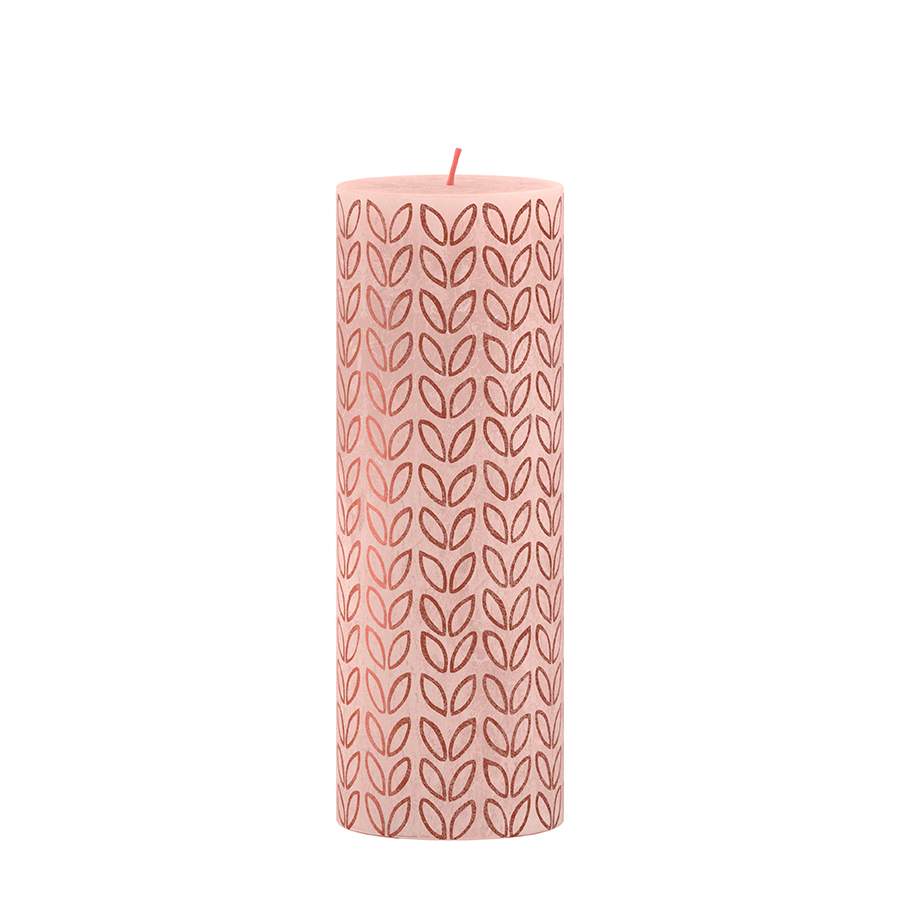 Bolsius rustieke stompkaars silhouette sunny edition misty pink 190 68mm