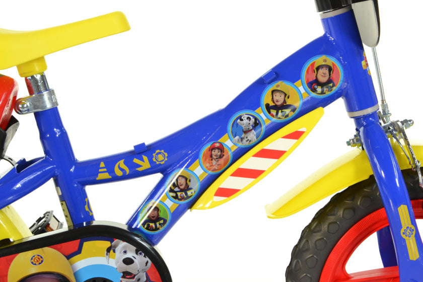 Dino brandweerman sam 12 inch 21 cm jongens doortrapper blauw