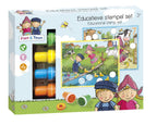 Fien & Teun - Fien & Teun creatieve stempelset stempels en gekleurde kaarten - creatief educatief speelgoed - boerderij speelgoed - vanaf 3 jaar - bambolino toys