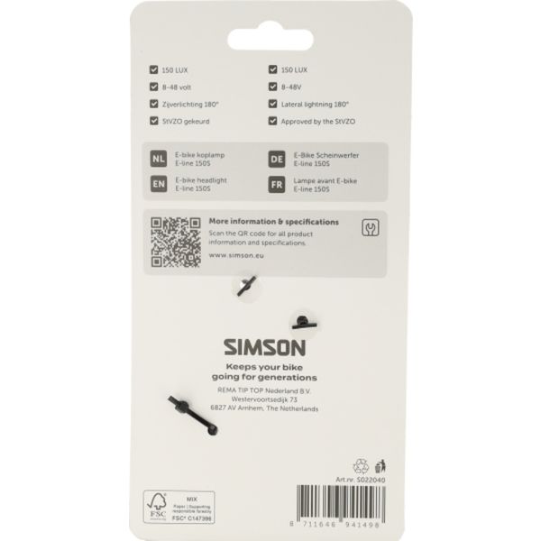 Simson - koplamp aurora e-line 150s