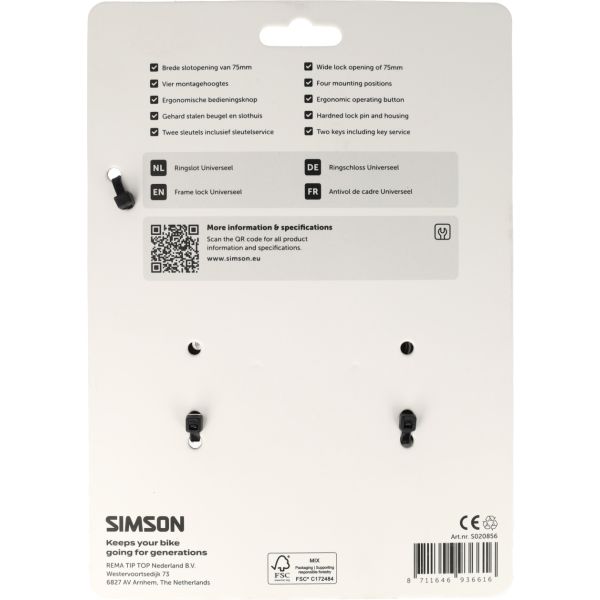 Simson - ringslot universeel