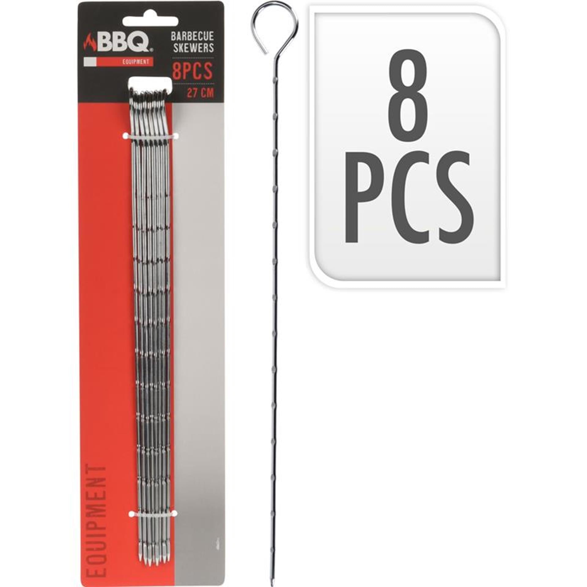 BBQ - BBQ spiezen 27cm set van 8 stuks op kaart