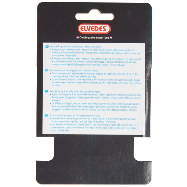 Elvedes - Rem binnenkabel 2 000 mm 1×19 draads verzinkt ø15mm met t-nippel ø7 × 6mm
