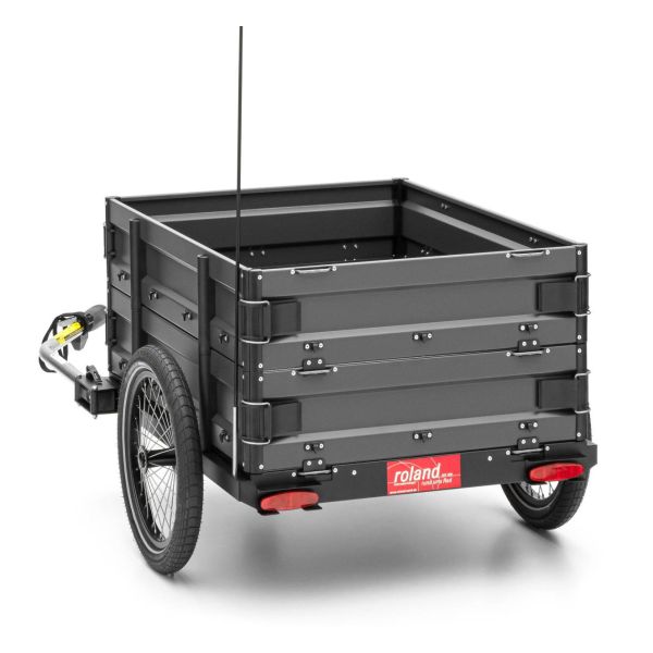 Roland - Fietstrailer carrie m.e - basismodel met dubbele zijwanden antraciet