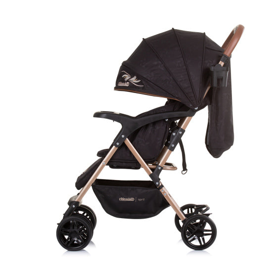 Chipolino april opvouwbare buggy met voetenhoes obsidian zwart